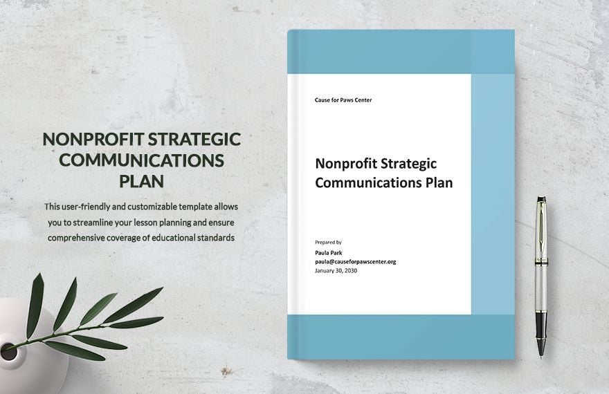nonprofit strategic communications plan template gx6sh
