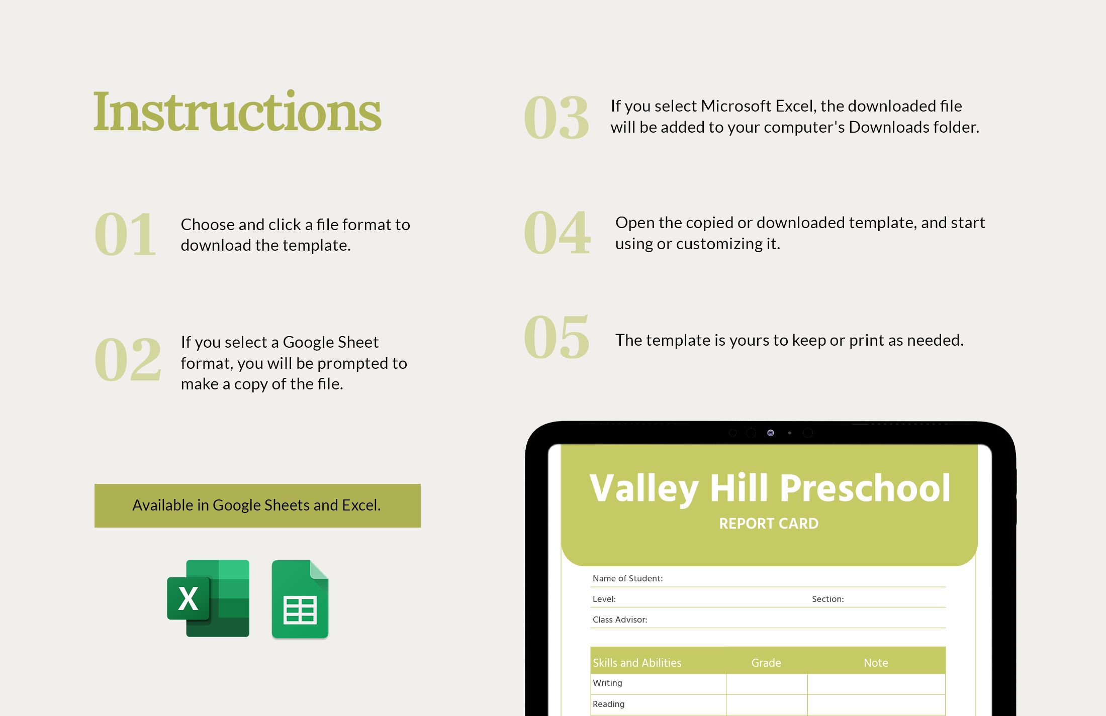 Free Blank Preschool Report Card Template - Download in Word, Google ...