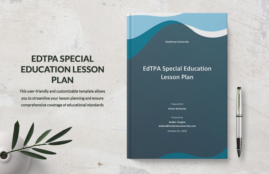 FREE EDTPA Lesson Plan PDF Template Download Template