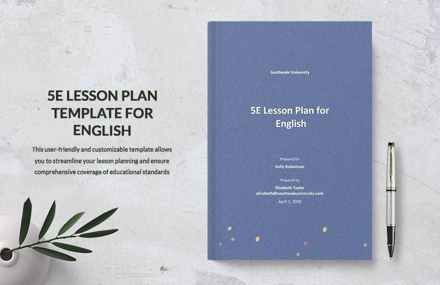 5E Lesson Plan Template for English