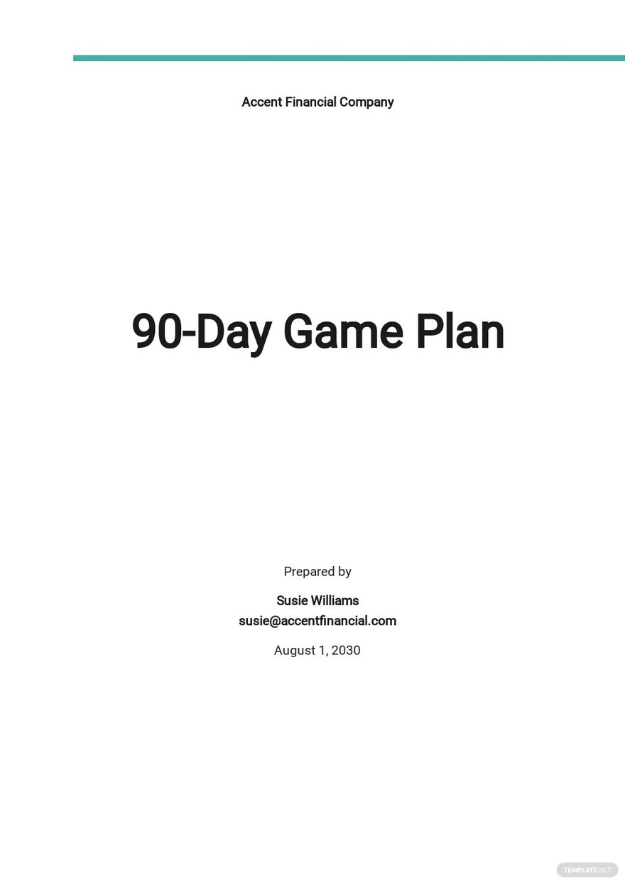 90 Day Game Plan Template