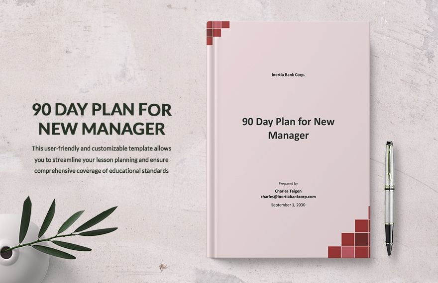 90 Day Plan Template for New Manager