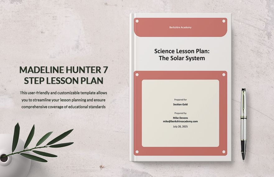 Madeline Hunter 7 Step Lesson Plan Template