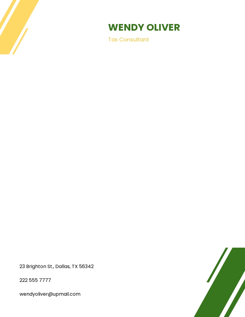 Tax Consultant Letterhead Template in Word, Google Docs