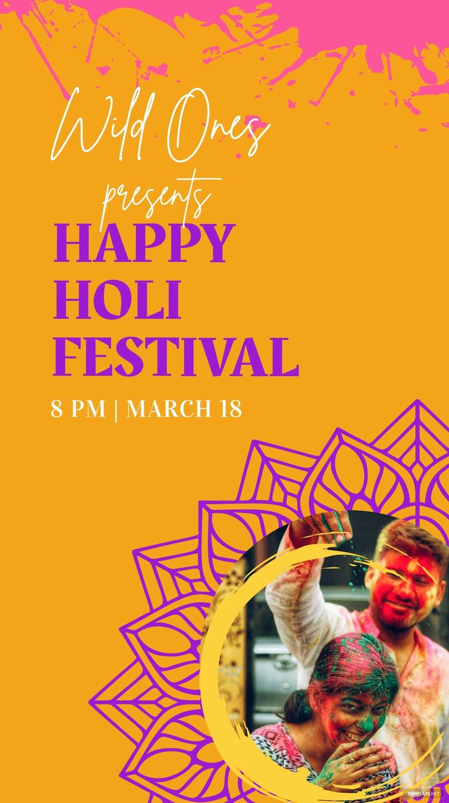 Happy Holi Instagram Story Template - Edit Online & Download