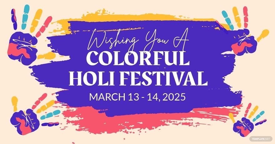Colorful Holi Festival Facebook Post Template