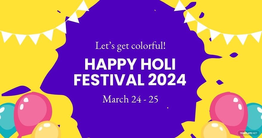 Modern Holi Festival Facebook Post Template