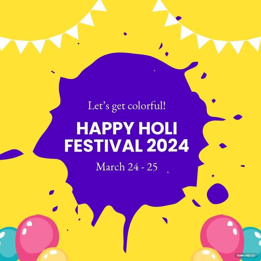 Modern Holi Festival Instagram Post Template