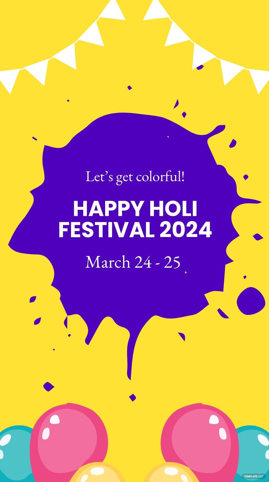 Free Modern Holi Festival Instagram Story Template
