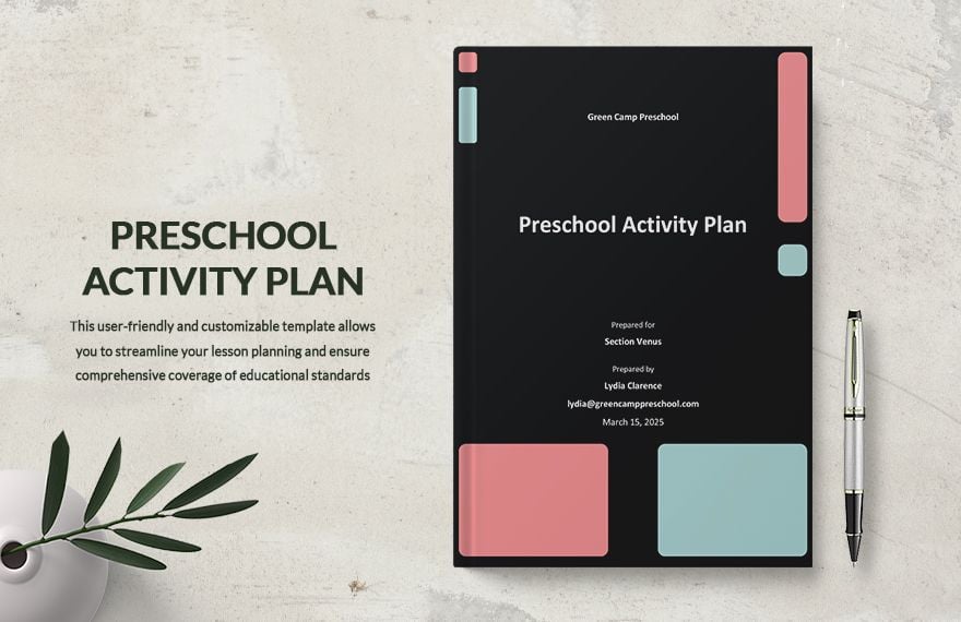 Preschool Activity Plan Template