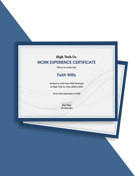 Sample Company Experience Certificate Template - Google Docs ...