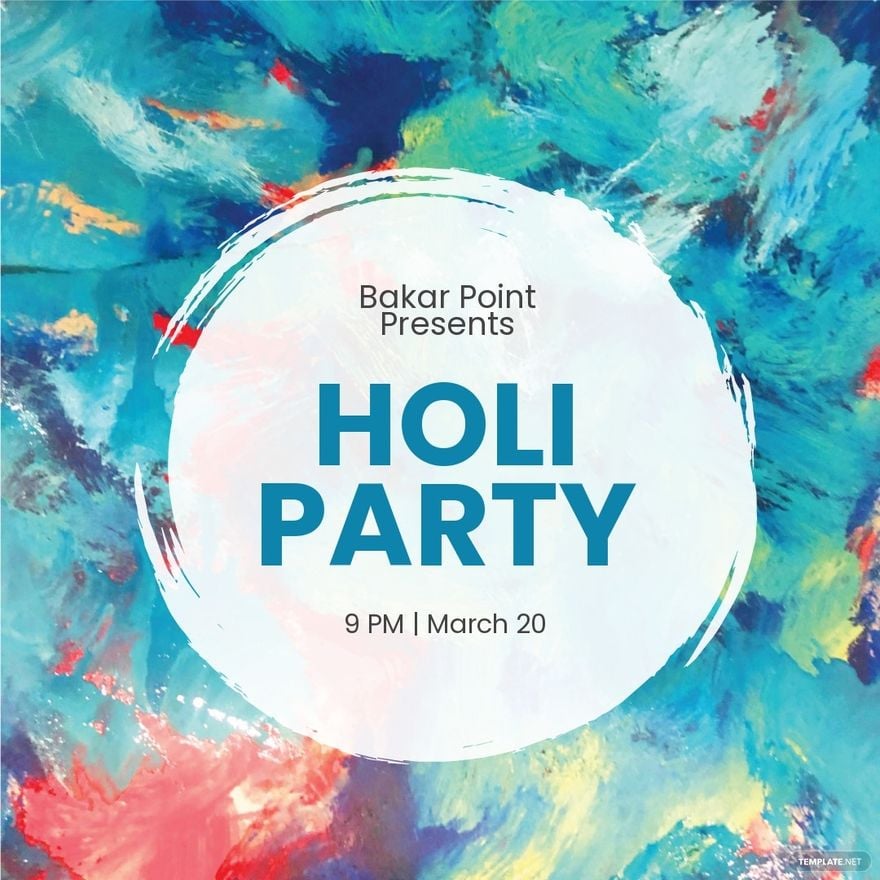Free Holi Party Instagram Post Template
