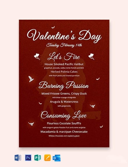 Valentine Day Menu Template from images.template.net