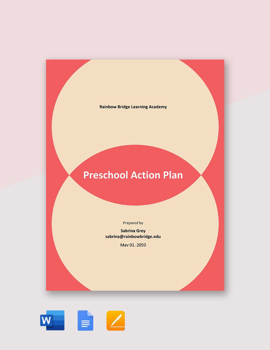 Preschool Action Plan Template