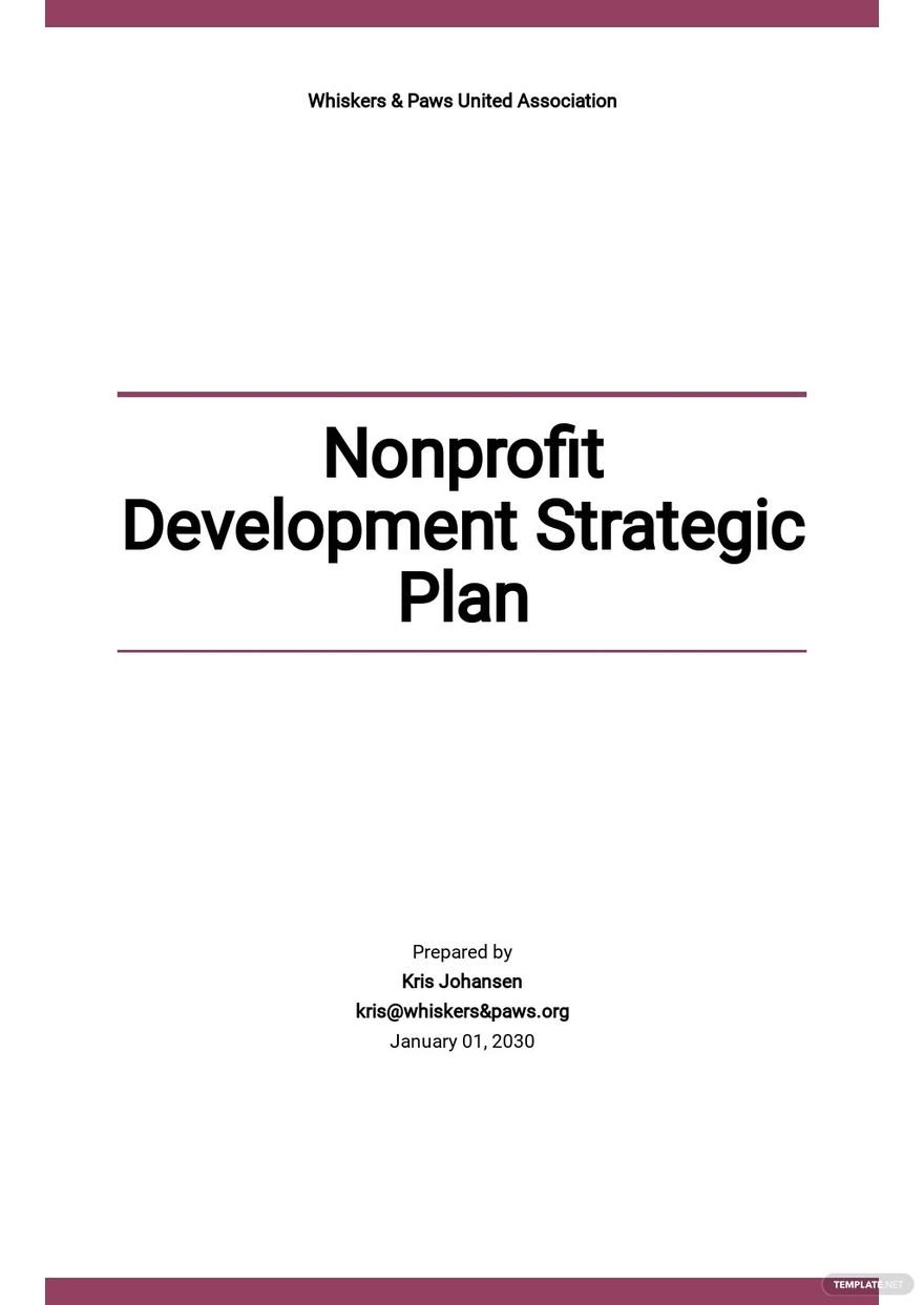 Nonprofit Strategic Plan Template Google Docs, Word, Apple Pages