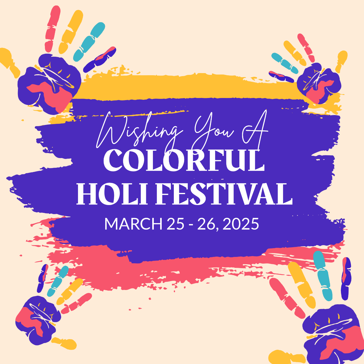 Colorful Holi Festival Instagram Post Template
