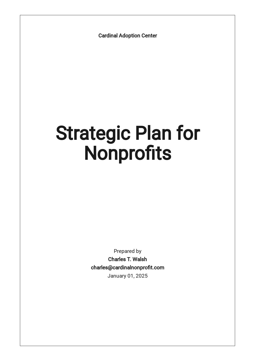 Simple Strategic Plan Template for Nonprofits