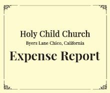 church event expense report template