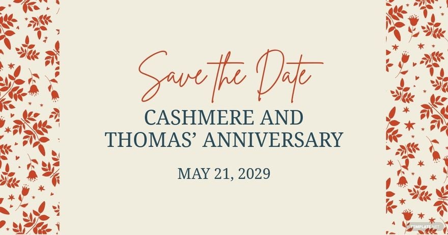 Save The Date Invitation Facebook Post Template