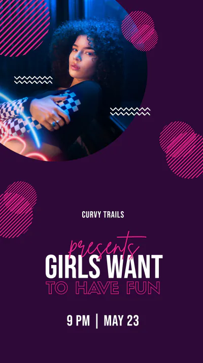 Free Girls Night Club Instagram Story Template to Edit Online