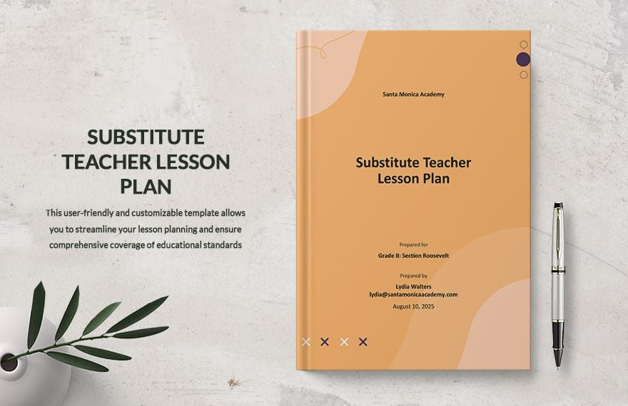 Substitute Teacher Lesson Plan Template