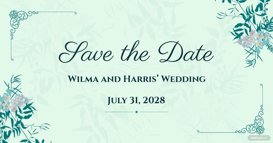 Modern Save The Date Facebook Post Template