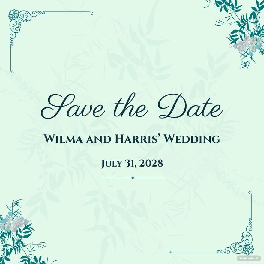 Modern Save The Date Instagram Post Template
