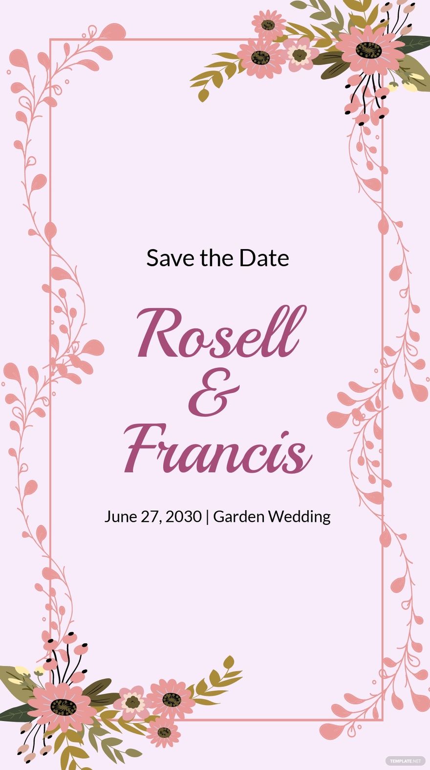 Floral Save The Date Instagram Story