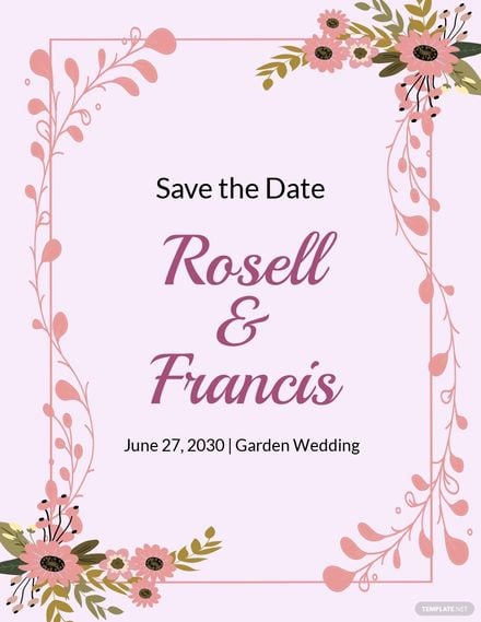 Floral Save The Date Flyer Template