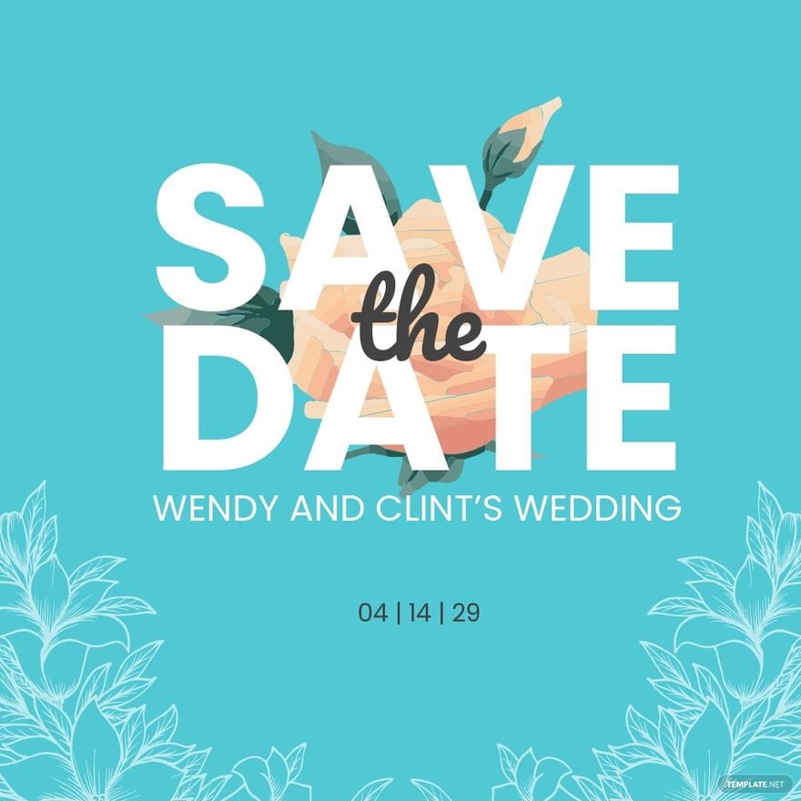 Wedding Save The Date Instagram Post Template