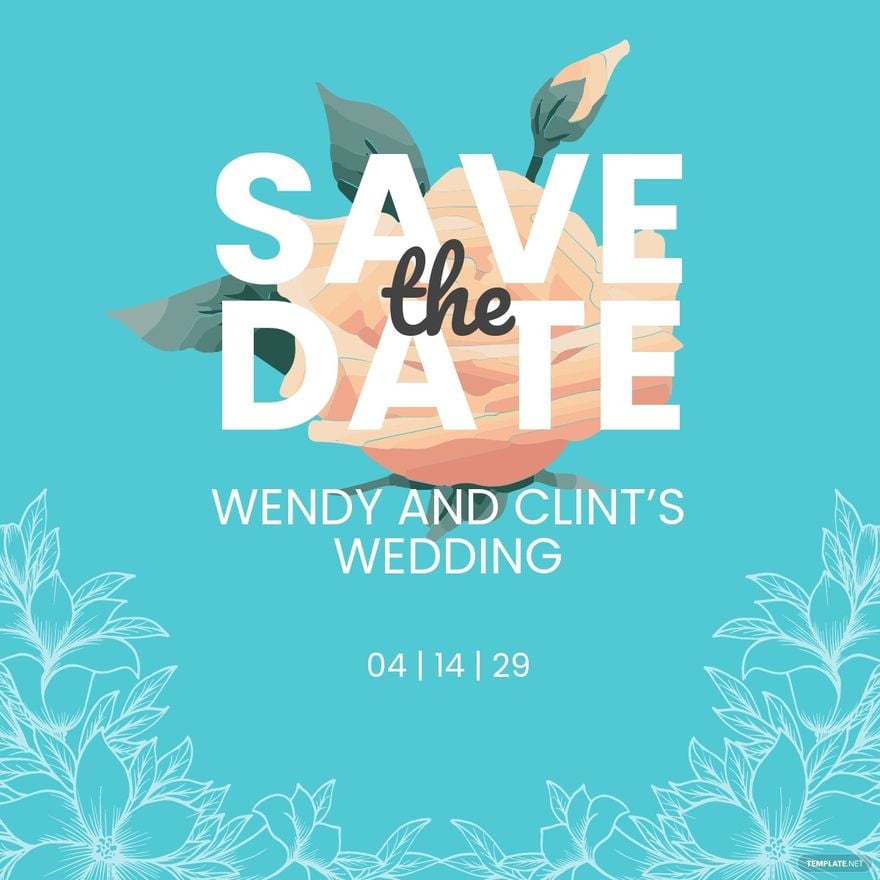 Wedding Save The Date Linkedin Post Template