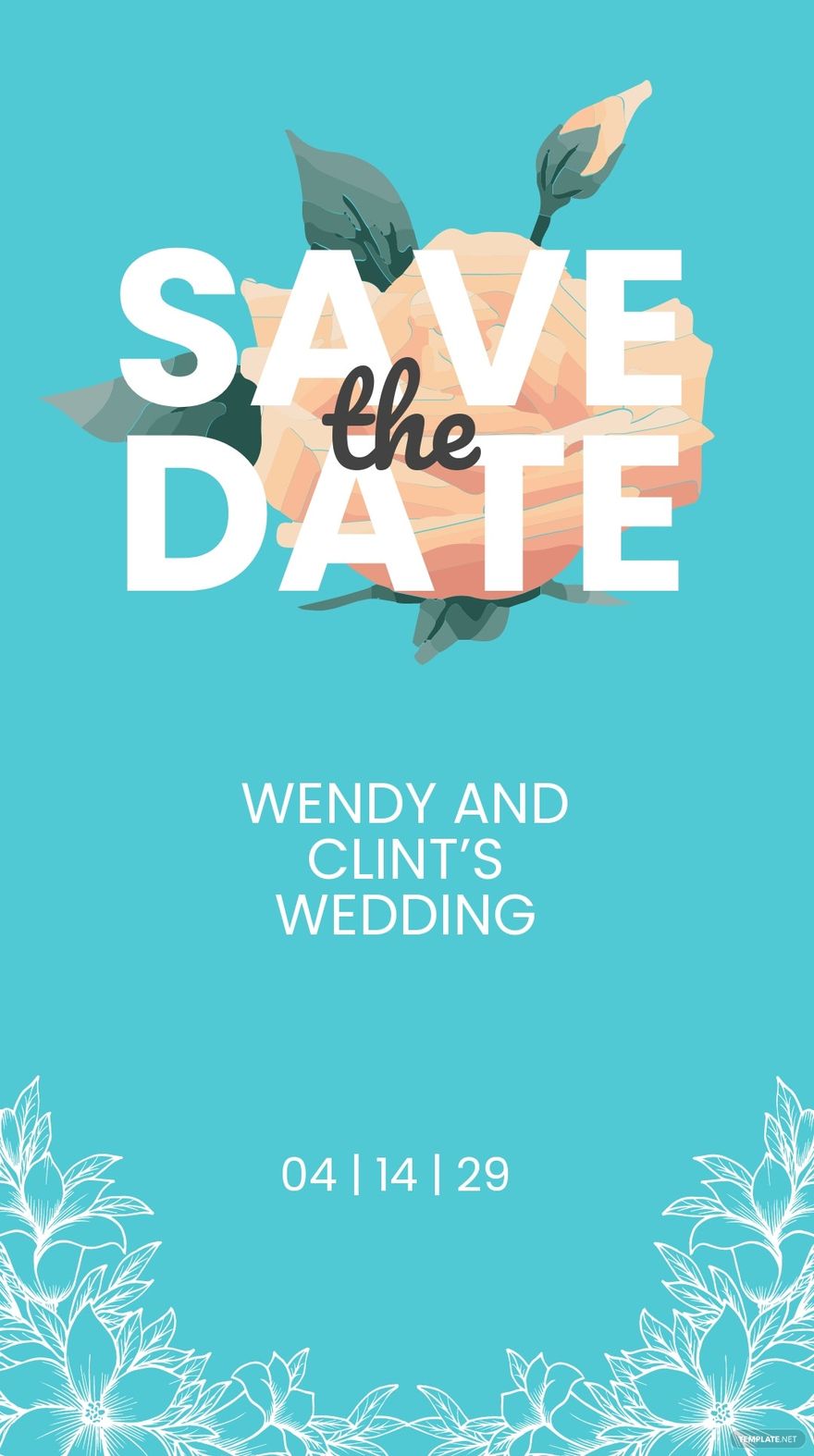 Wedding Save The Date Whatsapp Post Template