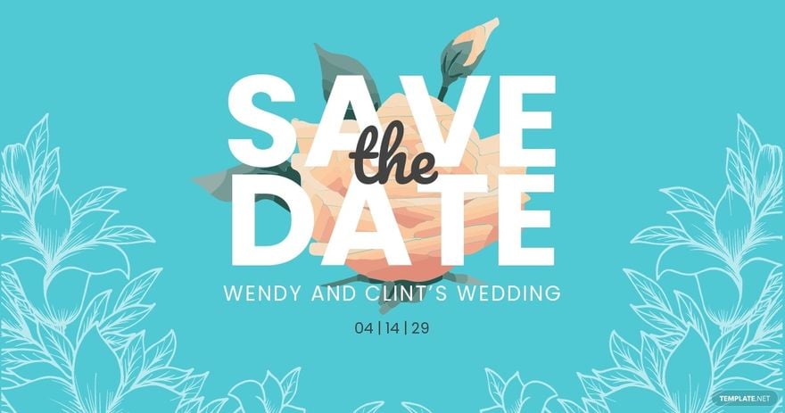 Wedding Save The Date Facebook Post Template
