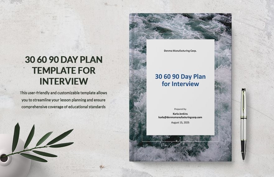 30 60 90 Day Plan Template for Interview