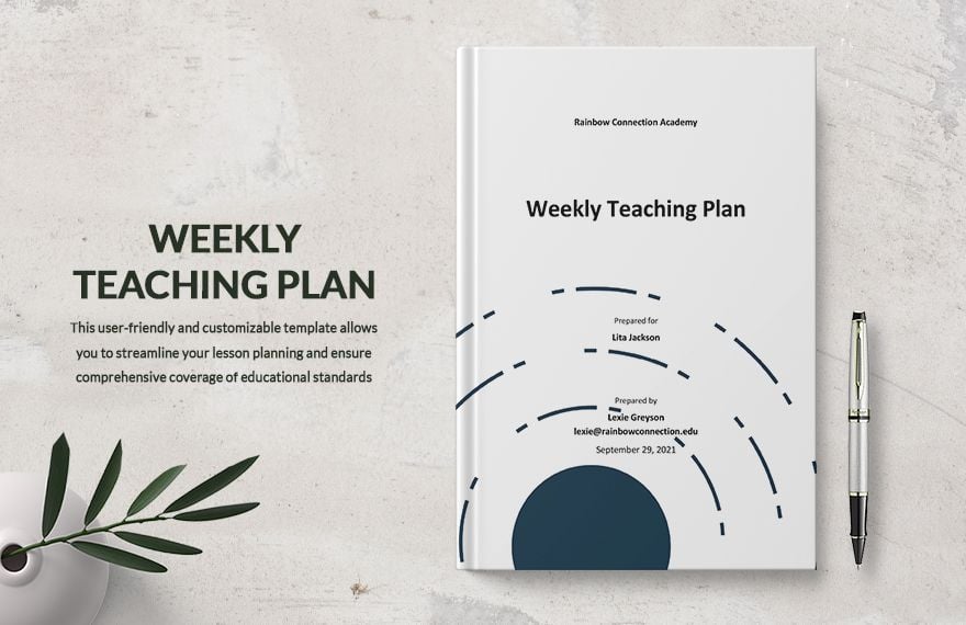 Weekly Teaching Plan Template in Word, Google Docs, PDF, Apple Pages