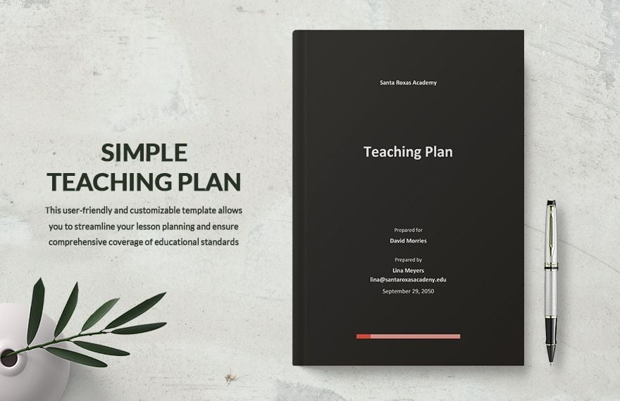 Simple Teaching Plan Template
