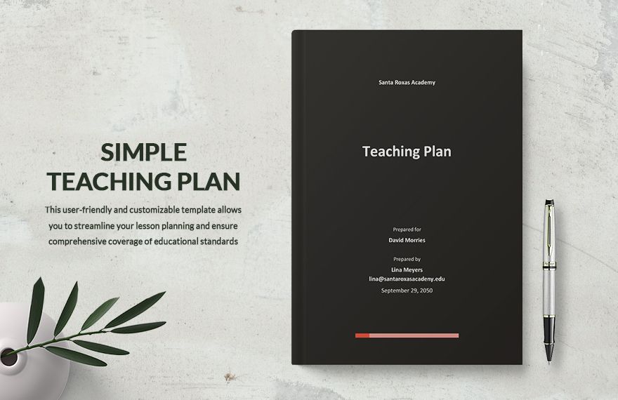 Simple Teaching Plan Template in Word, Google Docs, PDF, Apple Pages