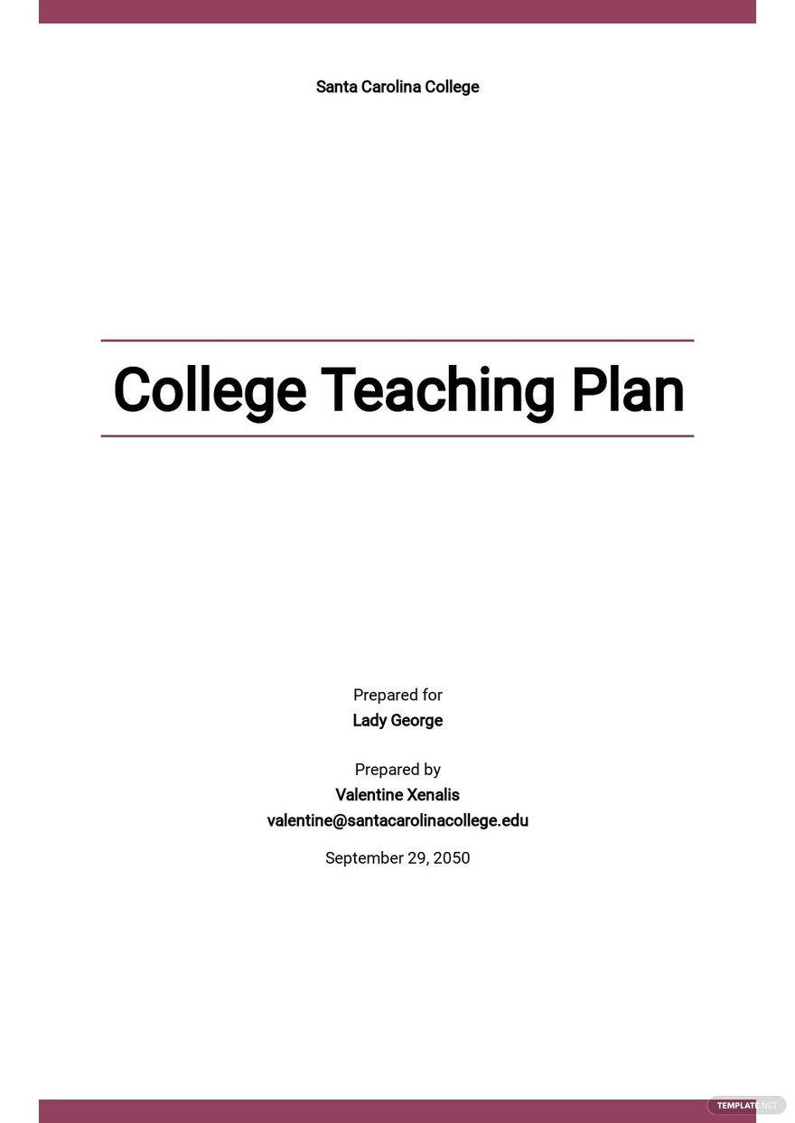 4 Year College Plan Template Google Docs Word Apple Pages