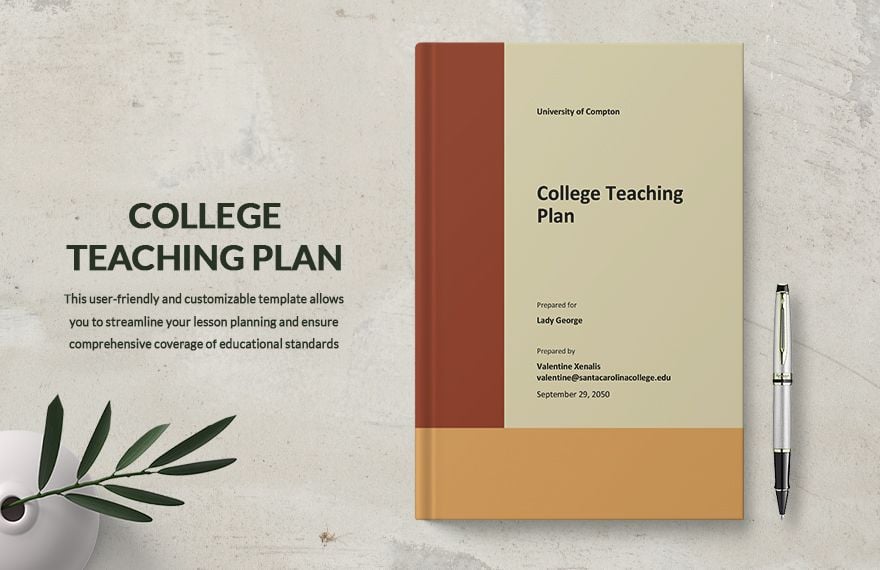 College Teaching Plan Template in Word, Google Docs, PDF, Apple Pages