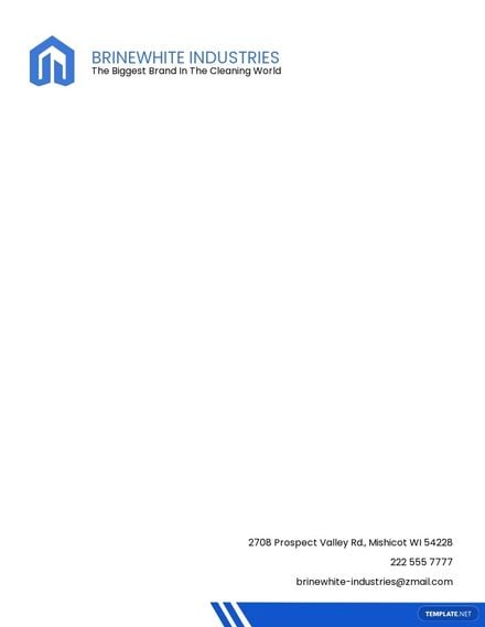 Industrial Cleaning Letterhead Template