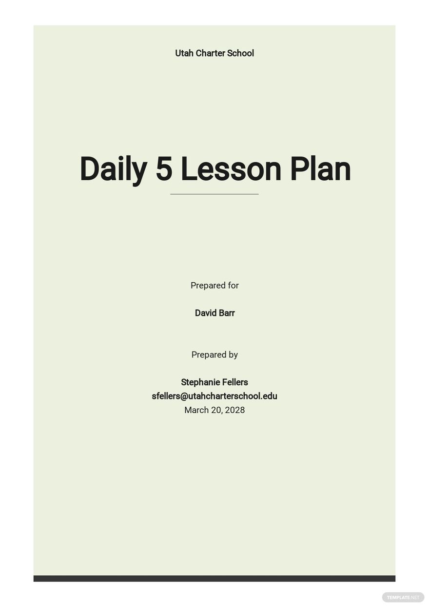 Free Printable Daily Lesson Plan Template Of Vrogue