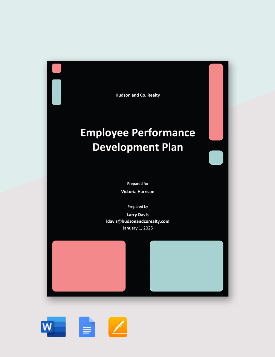 Employee Performance Development Plan Template
