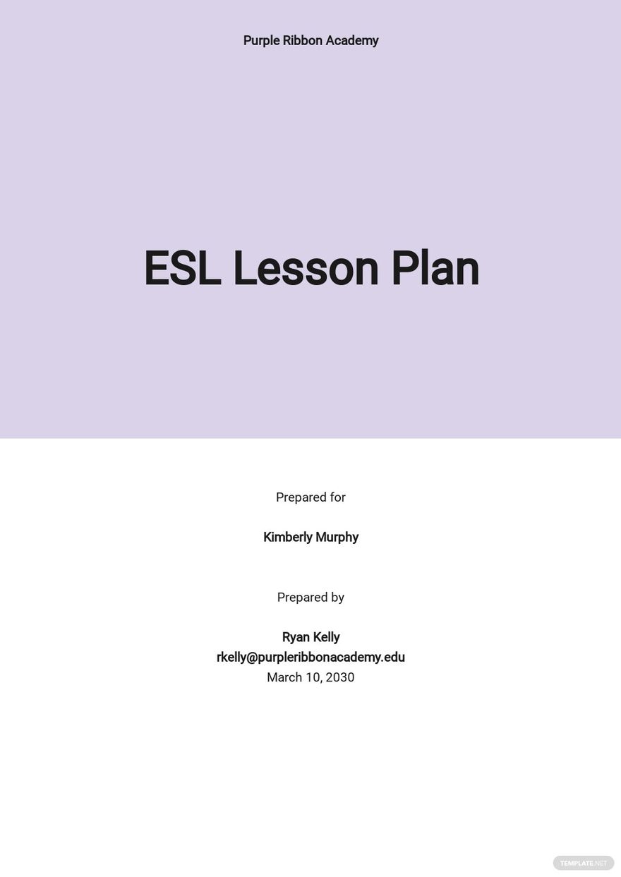 ESL Teacher Lesson Plan Template Google Docs Word Apple Pages PDF 