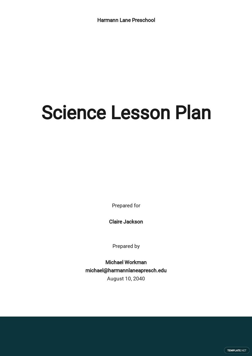 Science Teacher Lesson Plan Template Google Docs Word Apple Pages 