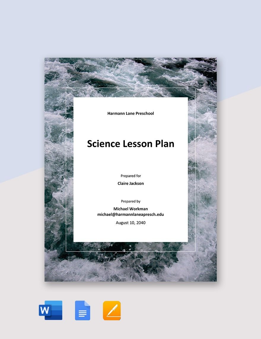 Science Teacher Lesson Plan Template