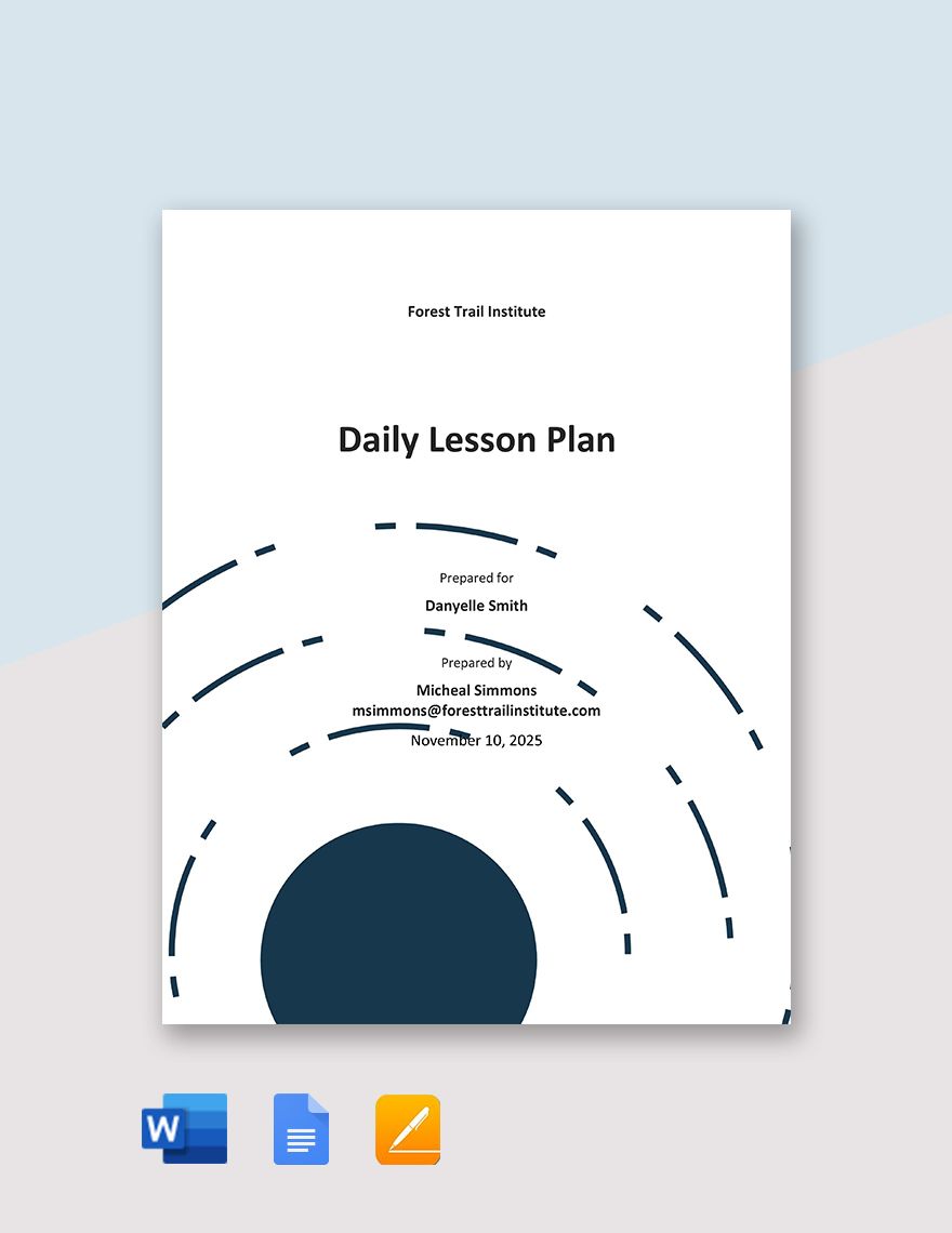 Teacher Daily Lesson Plan Template