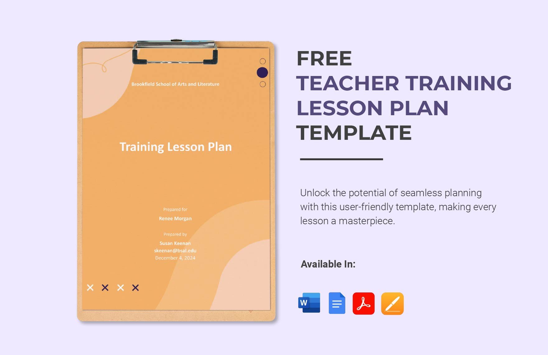 Free Teacher Training Lesson Plan Template in Word, Google Docs, PDF, Apple Pages