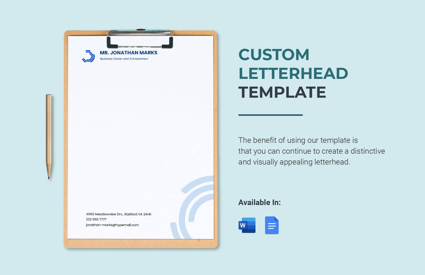 Custom Letterhead Template Download in Word, Google Docs