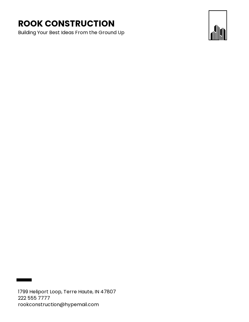 Elegant Construction Letterhead Template Google Docs, Word
