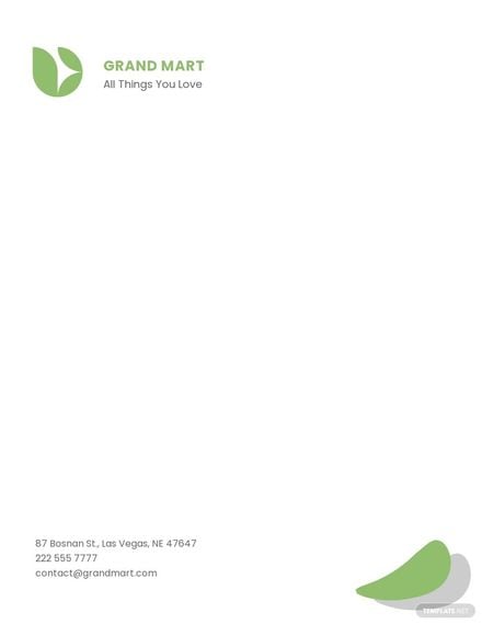 Grocery Store Letterhead Template